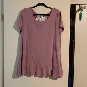 Shirley shirt with lace back lavender